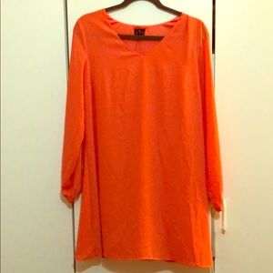 Orange dress with cut off sleeves